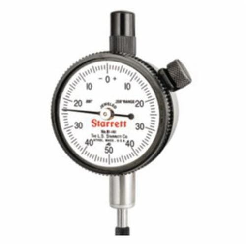 Starrett® 81-141J 81 Series AGD Group 1 Dial Indicator, 1/4 in, 0 to 50 to 0 Dial Reading, 0.001 in, 1-11/16 in Dial